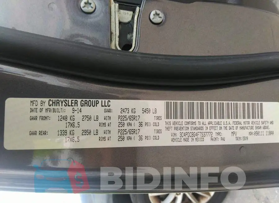 3C4PDCBG4FT537772 Photo# 9