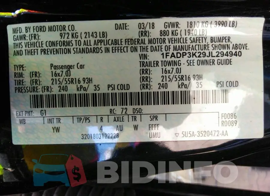 1FADP3K29JL294940 Photo# 9