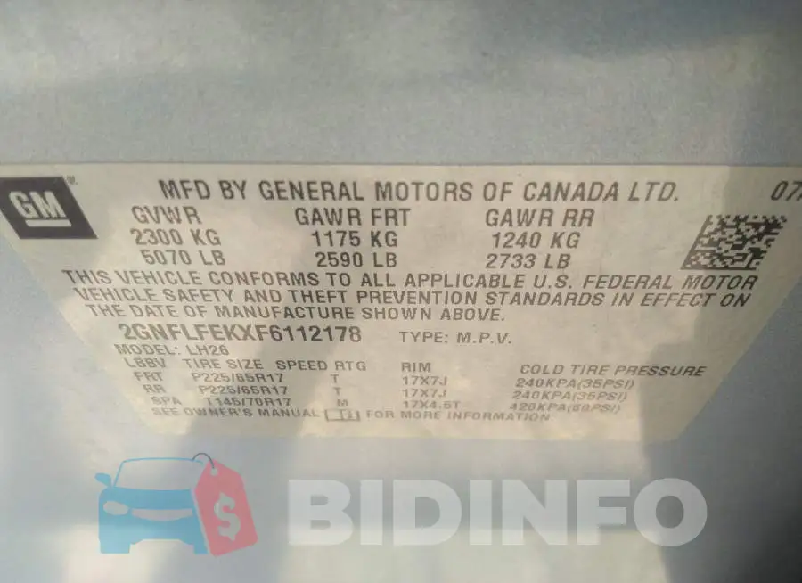 2GNFLFEKXF6112178 Photo# 9
