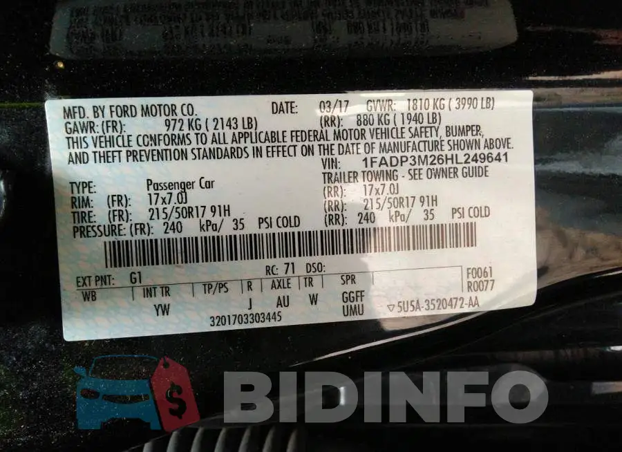 1FADP3M26HL249641 Photo# 9