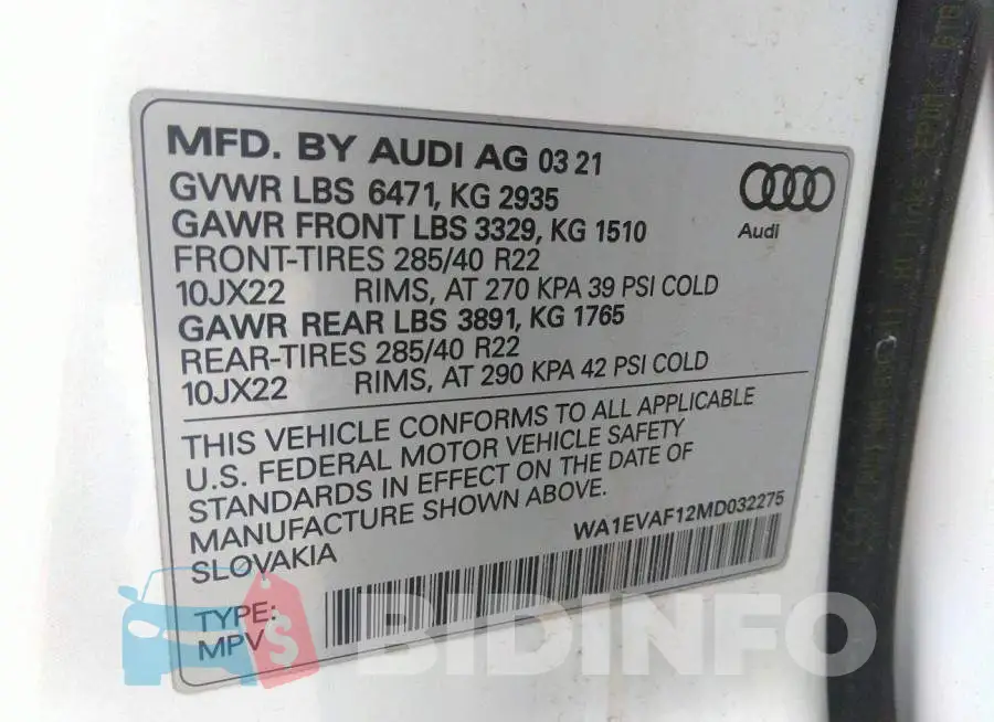 WA1EVAF12MD032275 Photo# 9