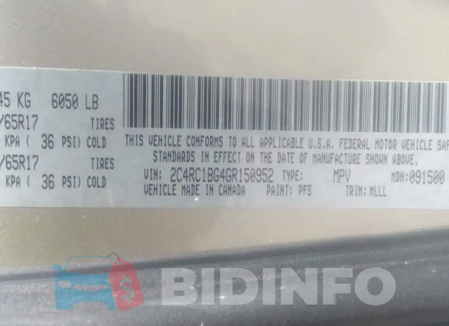 2C4RC1BG4GR150952 Photo# 9