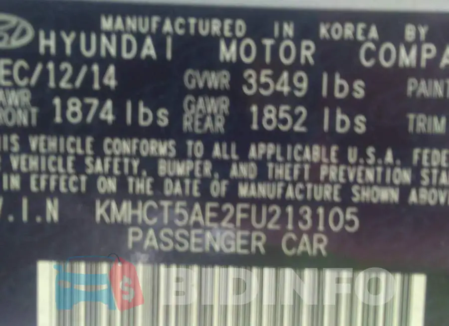 KMHCT5AE2FU213105 Photo# 9