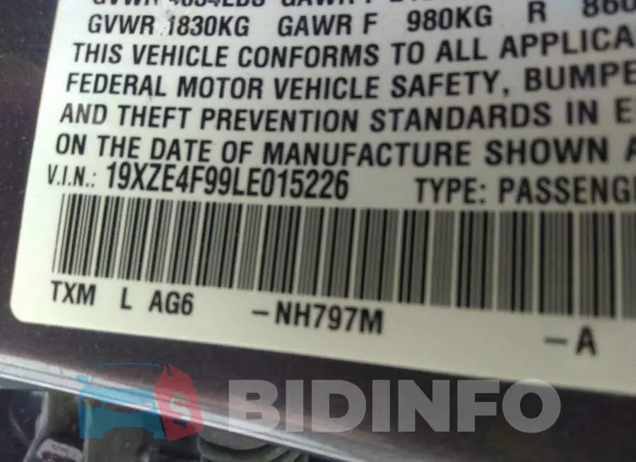 19XZE4F99LE015226 Photo# 9