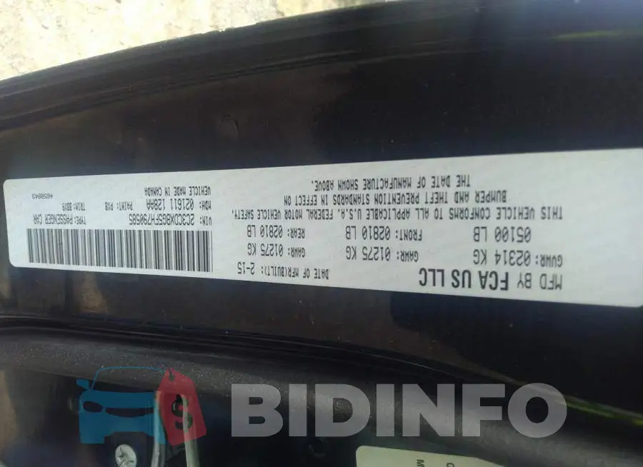 2C3CDXBG5FH790585 Photo# 9