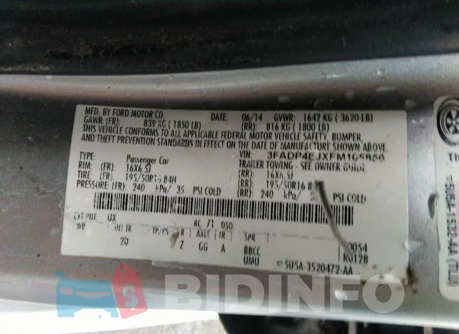 3FADP4EJXFM105856 Photo# 9