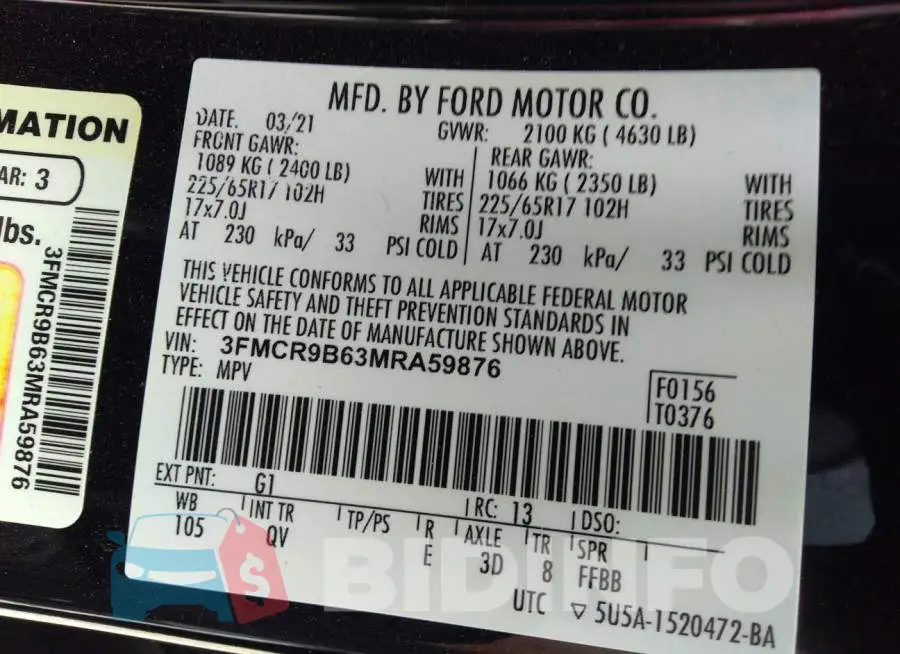 3FMCR9B63MRA59876 Photo# 9