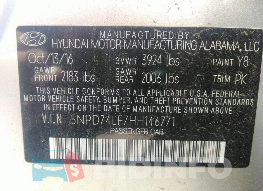 5NPD74LF7HH146771 Photo# 9