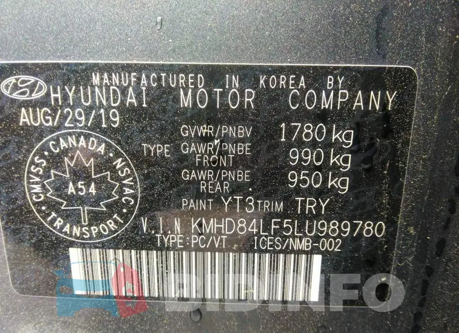 KMHD84LF5LU989780 Photo# 9