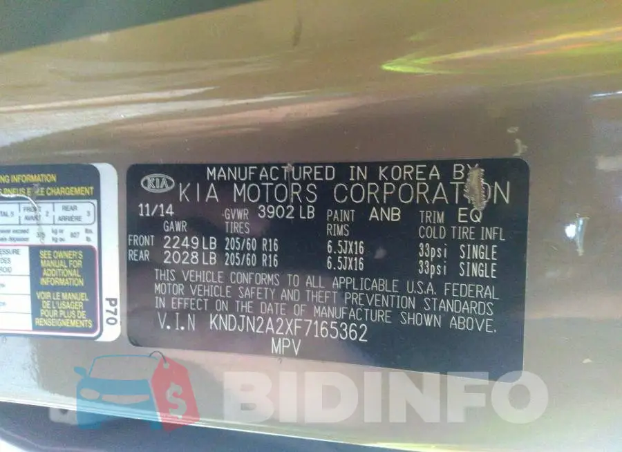 KNDJN2A2XF7165362 Photo# 9