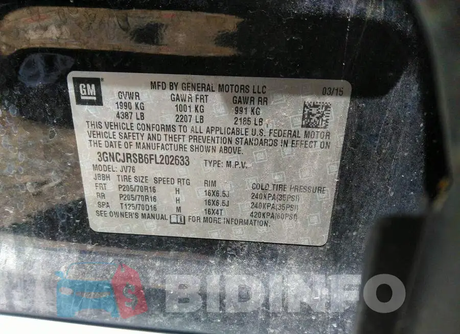 3GNCJRSB6FL202633 Photo# 9