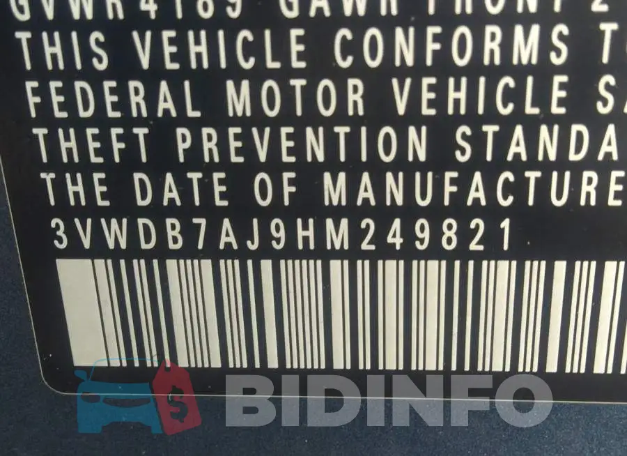 3VWDB7AJ9HM249821 Photo# 9