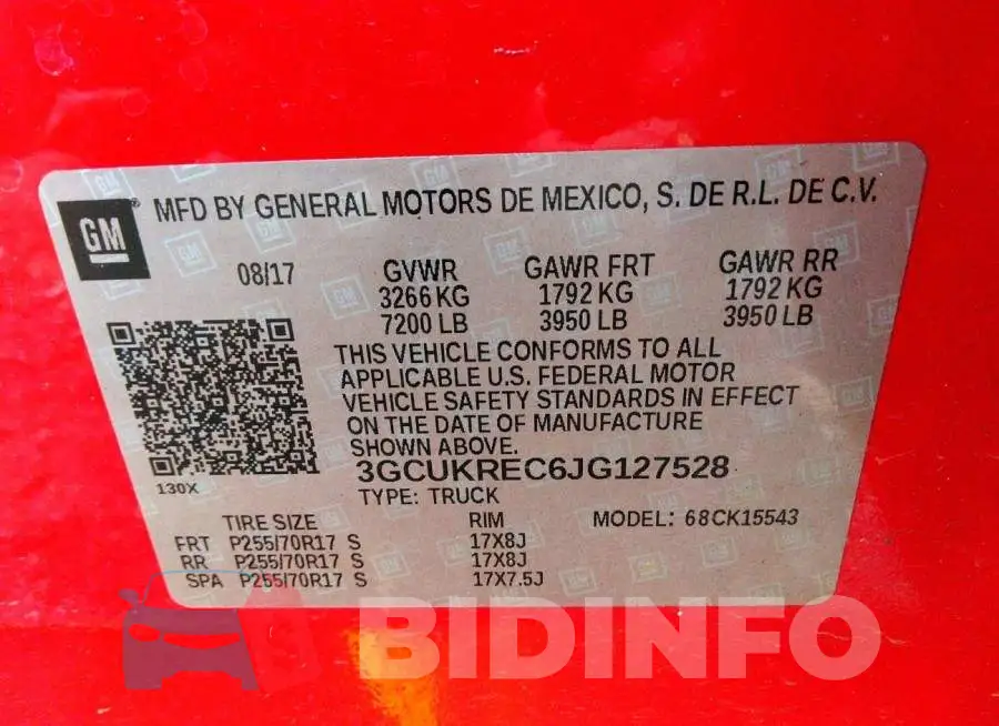3GCUKREC6JG127528 Photo# 9
