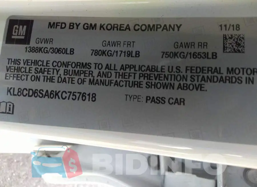KL8CD6SA6KC757618 Photo# 9