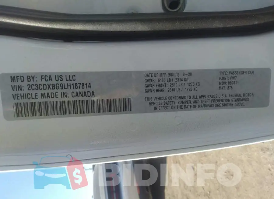 2C3CDXBG9LH187814 Photo# 9
