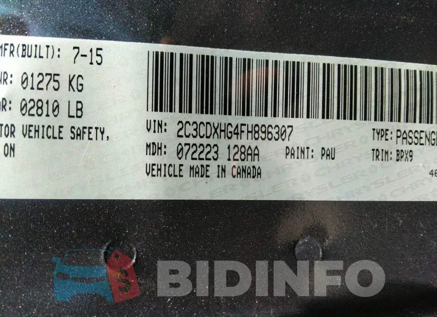 2C3CDXHG4FH896307 Photo# 9