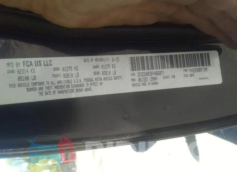2C3CDXBG3FH866871 Photo# 9
