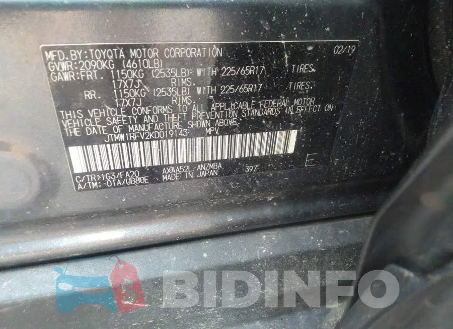 JTMW1RFV2KD019143 Photo# 9