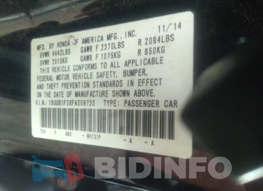 19UUB1F3XFA008730 Photo# 9