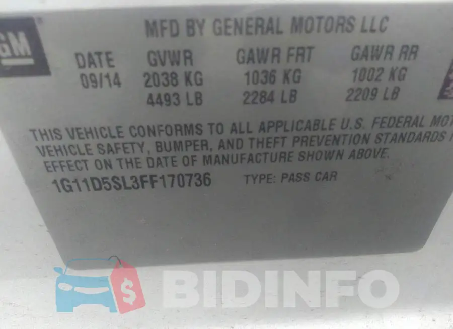 1G11D5SL3FF170736 Photo# 9