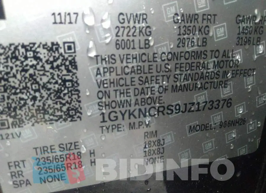 1GYKNCRS9JZ173376 Photo# 9