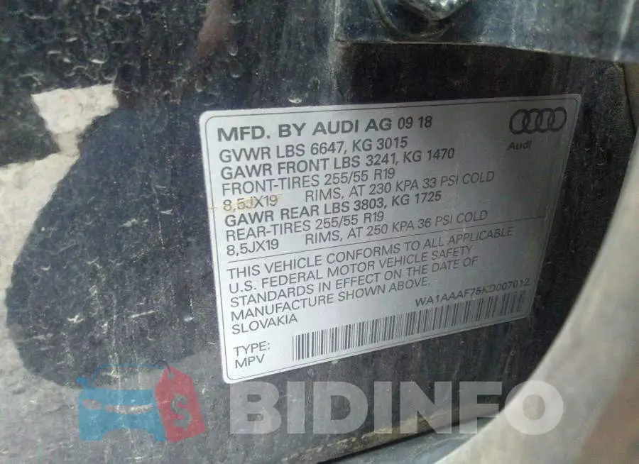 WA1AAAF75KD007012 Photo# 9