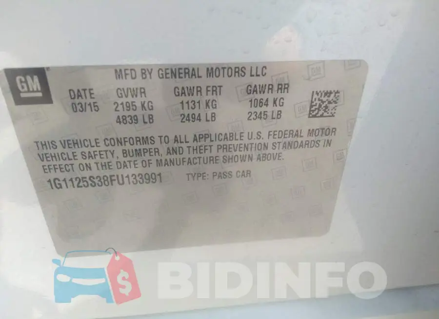 1G1125S38FU133991 Photo# 9