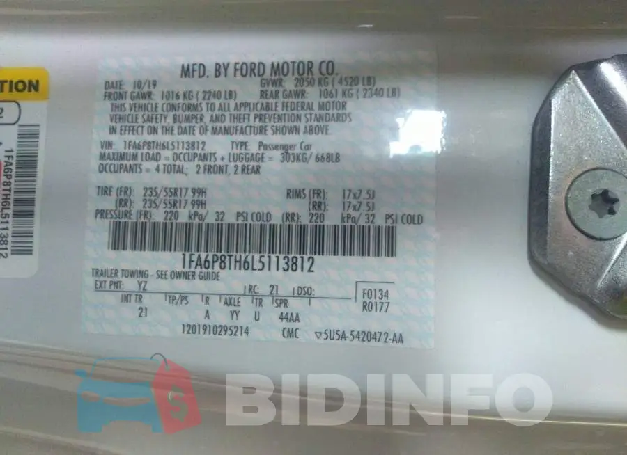 1FA6P8TH6L5113812 Photo# 9
