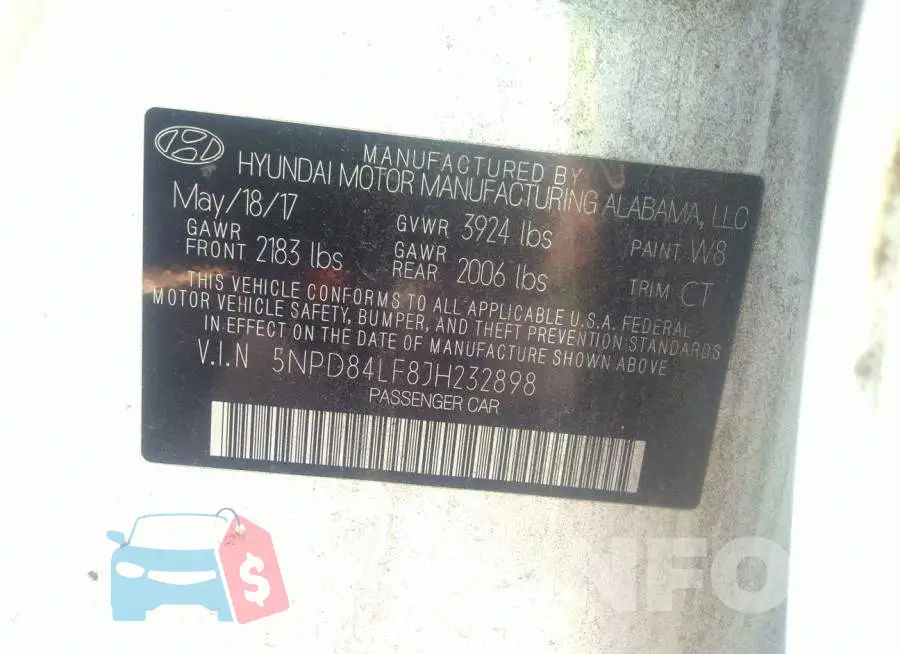 5NPD84LF8JH232898 Photo# 9