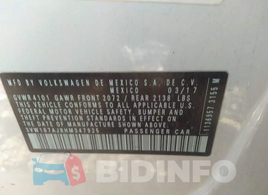 3VW167AJ8HM347925 Photo# 9