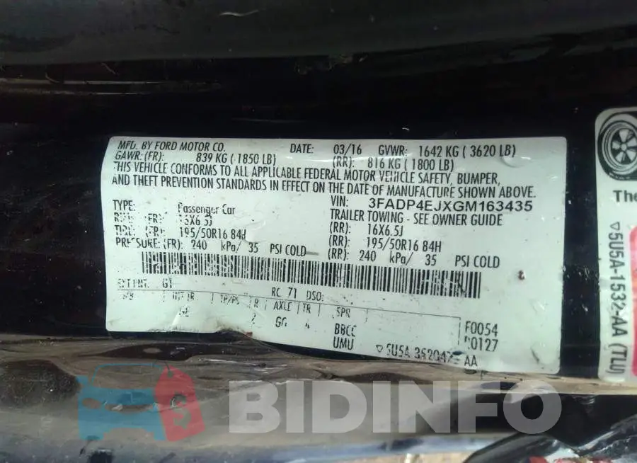 3FADP4EJXGM163435 Photo# 9