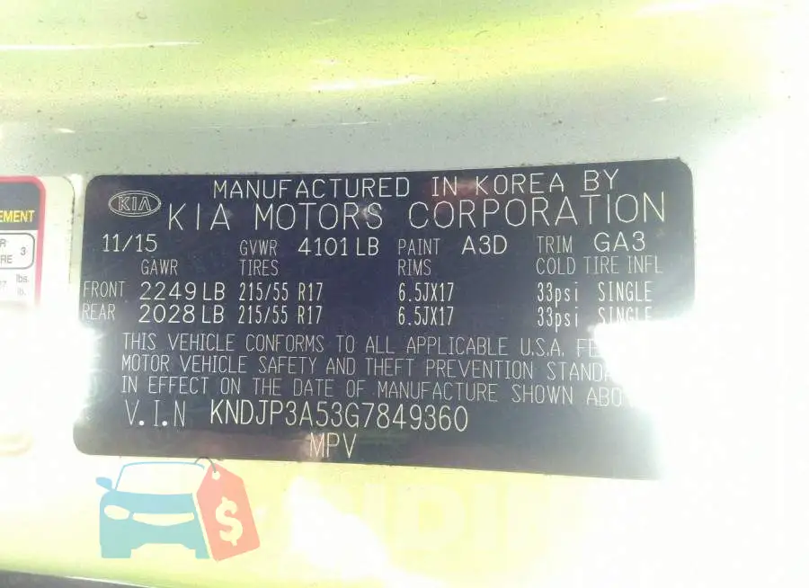 KNDJP3A53G7849360 Photo# 9