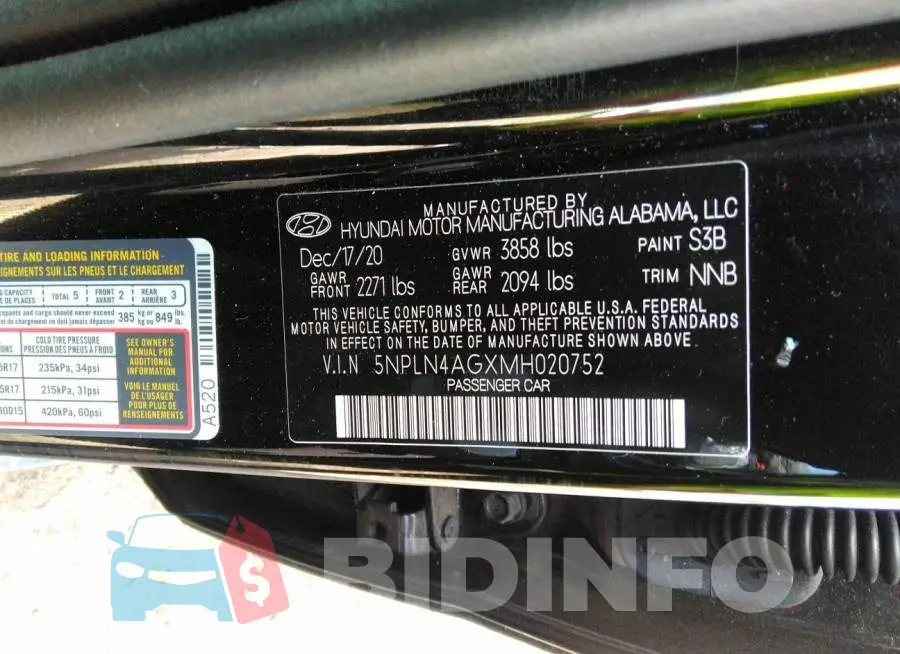 5NPLN4AGXMH020752 Photo# 9
