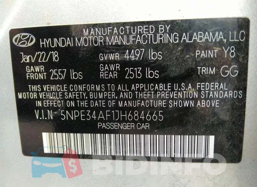 5NPE34AF1JH684665 Photo# 9