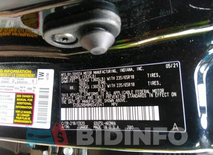 5TDGZRBH8MS545541 Photo# 9