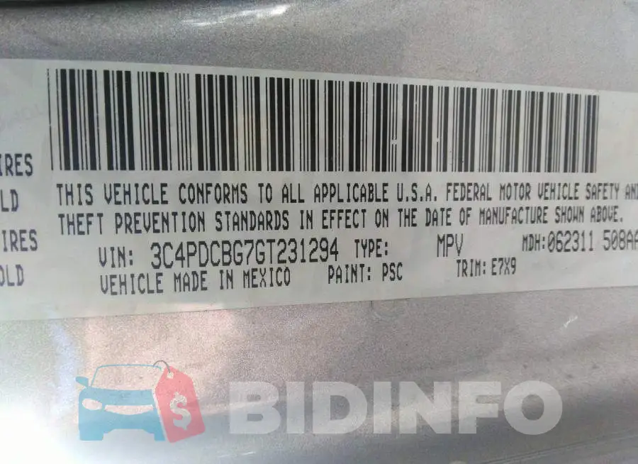 3C4PDCBG7GT231294 Photo# 9
