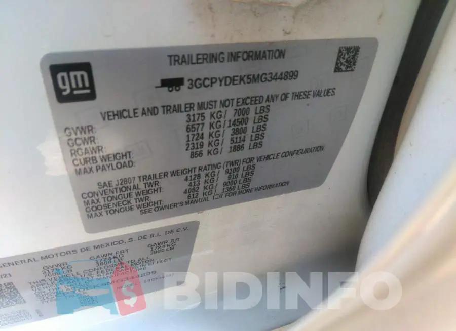 3GCPYDEK5MG344899 Photo# 9