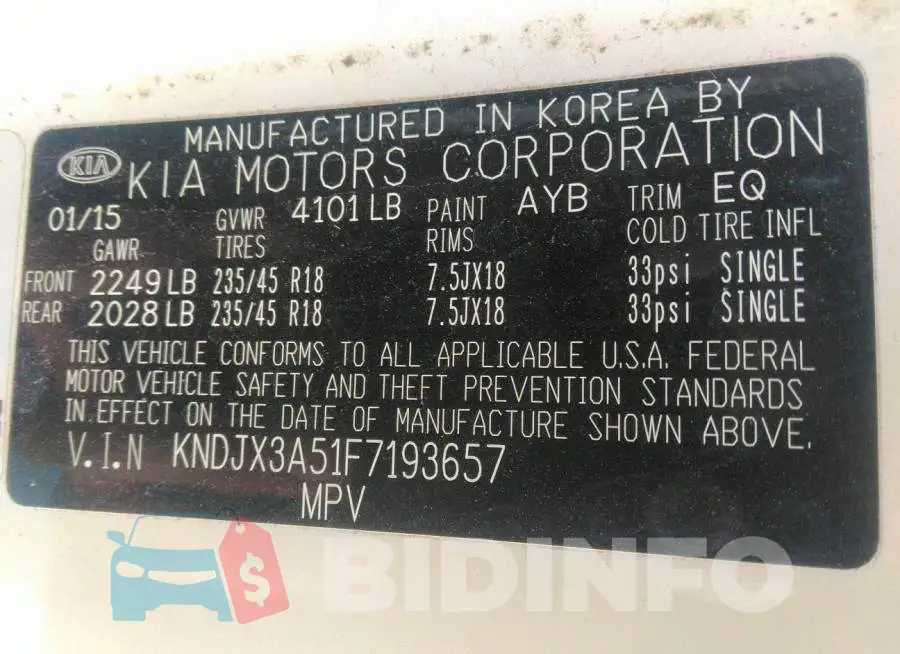 KNDJX3A51F7193657 Photo# 9