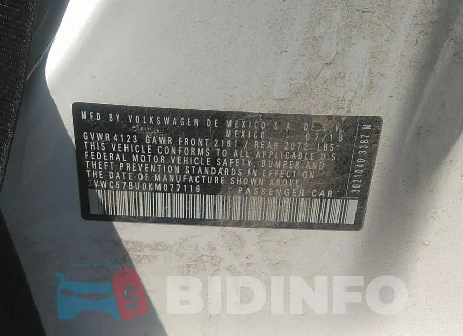 3VWC57BU0KM077116 Photo# 9