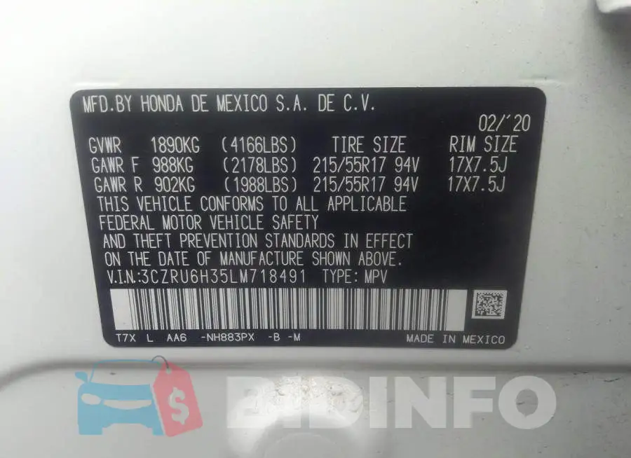 3CZRU6H35LM718491 Photo# 9