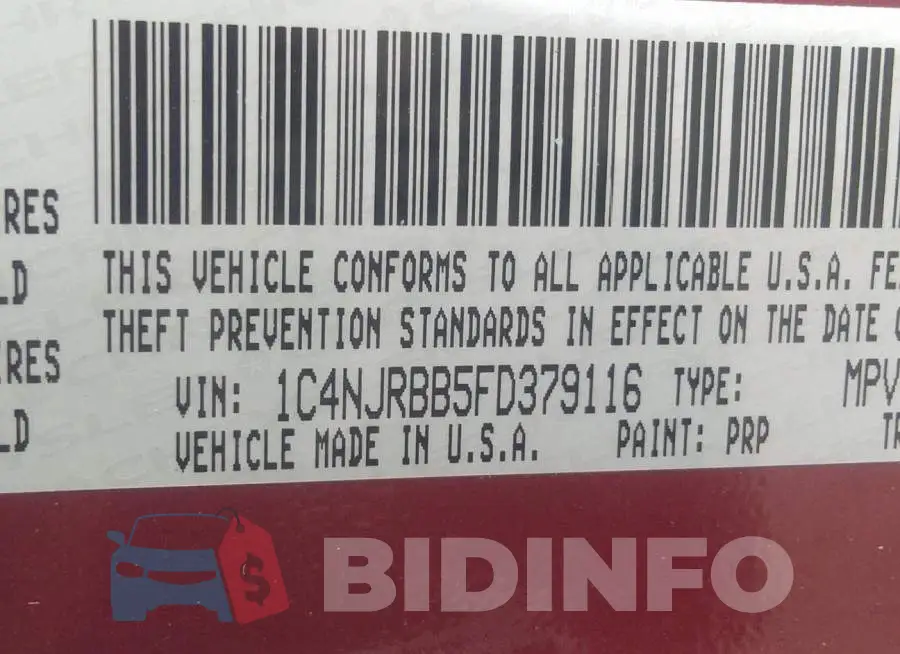 1C4NJRBB5FD379116 Photo# 9