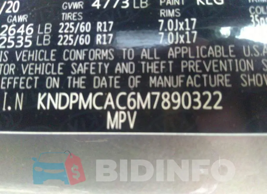 KNDPMCAC6M7890322 Photo# 9