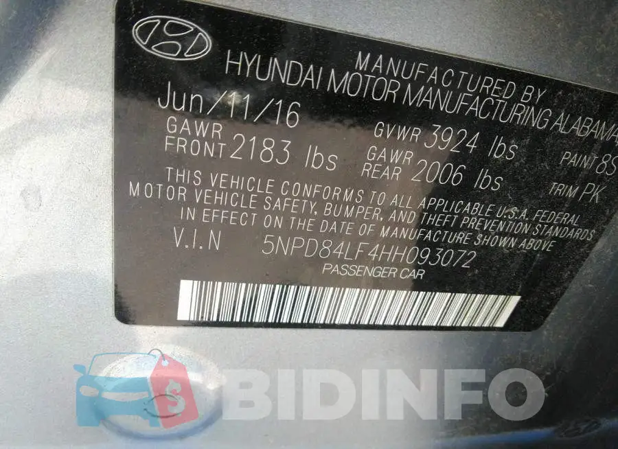 5NPD84LF4HH093072 Photo# 9