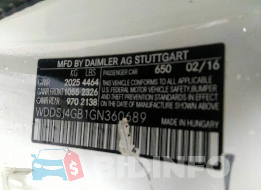 WDDSJ4GB1GN360689 Photo# 9