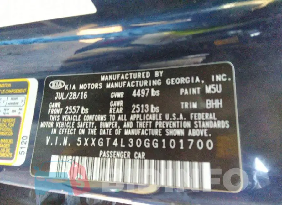 5XXGT4L30GG101700 Photo# 9