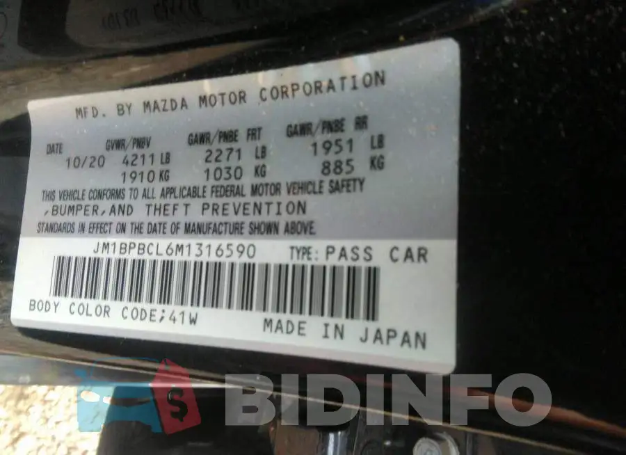 JM1BPBCL6M1316590 Photo# 9