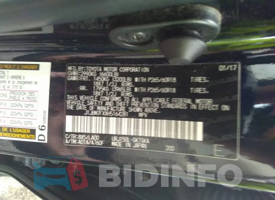 JTJBM7FXXH5164281 Photo# 9