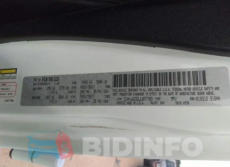 1C4HJWDG8JL877703 Photo# 9
