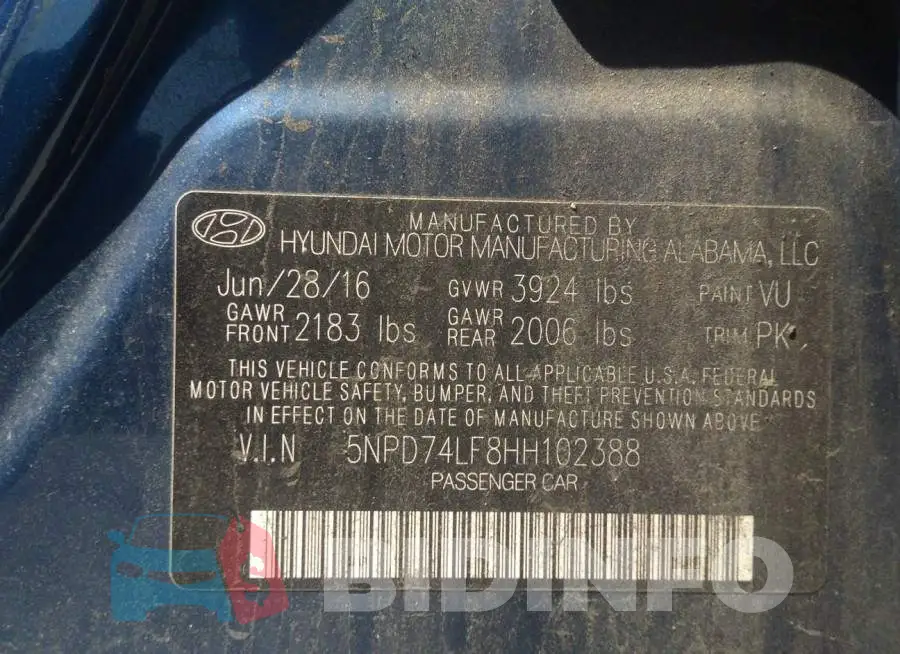 5NPD74LF8HH102388 Photo# 9