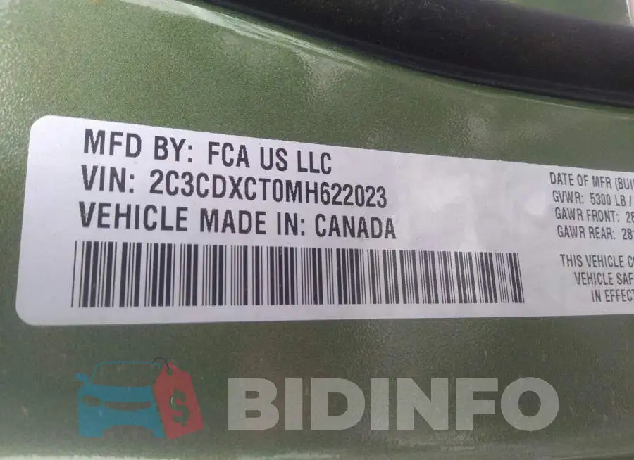 2C3CDXCT0MH622023 Photo# 9